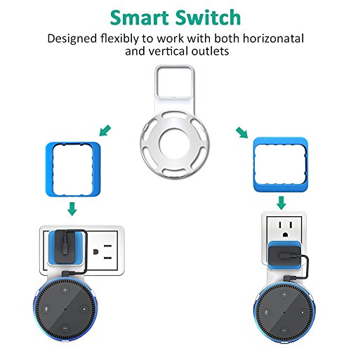 Bovon Outlet Wall Mount Hanger Holder Stand for Dot 2nd Generation, Best Space-Saving Dot Accessories for Your Smart Home Speaker without Mess Wires or Screws (Short Charging Cable Included) (White) - Thumbnail 5