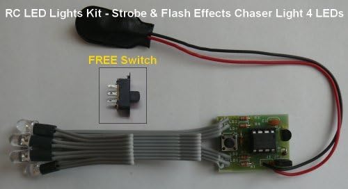 Hobbykit hk9920wh Rc Led Lights Kit - Strobe & Flash Effects Chaser Light 4 Leds - 5Mm - 4 White