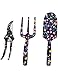 GS Tools 3 Piece Aluminum Garden Tool Set with Floral Print, Gardening Tool Kit – Hand Trowel, Fork, Pruning Shear Best Gift for Women and Childrenthumb 1