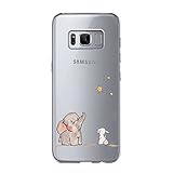 Case for Samsung Galaxy S8/S8 Plus TPU Soft Wolf Printed Silicone Shock-absorption Gel Bumper Cute Patterns Protective (S8, Elephant)