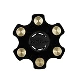 Yomaxer Fidget Hand Spinner Si3N4 Ceramic Bearing with Caps Punk Brass Rivet Decor EDC Toy For ADHD Killing Time (Black)
