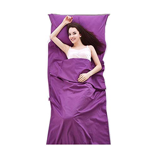 ALITA Travel Sheet Sleeping Bag Liner - 100% Pure Cotton, Breathable, Upgrade Camping Sheet - Barrier of dirts EverywhereÂ  (Purple, Medium (120cm x 230cm))