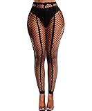 Buitifo Women Sexy Tights Fishnet Opening Leggings