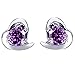 Yonger Fashion Simple Earring Women Lady Pearl Purple Heart Crystal Jewelry Stud Gift Silver Stud Jewelry Accessories