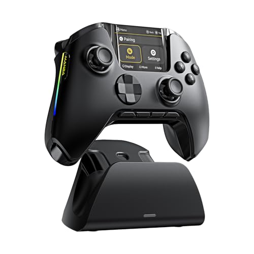 FIEHDUW Kein Drift ManbaOne Interaktiver Bildschirm Gaming Controller für PC/Switch/iOS/Android, 1800mAh Hall-Effekt-Controller mit LED, Mapping-Taste