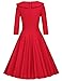 MUXXN Women's Vintage 3/4 Sleeve Party Rockabilly Swing Dress