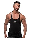 Jed North Bodybuilding Stringer Gym Tank Top Singlet Racerback, Small, Black