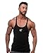 Jed North Bodybuilding Stringer Gym Tank Top Singlet Racerback, Small, Black