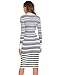 BEAUTYTALK Women's Long Sleeve Striped Knit Sweater Work Casual Pencil Dress