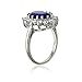 Sterling Silver Oval Blue Sapphire and CZ Princess Diana/Kate Middleton Ring