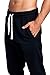 PROGO USA Men's Joggers Sweatpants Basic Fleece Marled Jogger Pant Elastic Waist (Small, Black (Slanted Pocket))