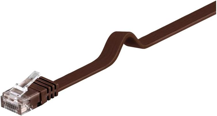 Goobay 95898 CAT 6 Flat-Patch Cable, U/UTP, Dark Brown, 7 m Length, 7m -- dunkelbraun