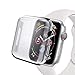 Tech Express Built in Clear Screen Protector Case for Apple Watch Series 4 [iWatch Cover] 40mm, 44mm Snap On Rugged Shockproof Protective Bumper Hard PC (40mm)
