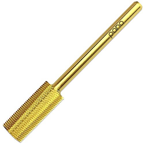 Pana 3/32" Safety Nail Carbide Bit - Gold Small Barrel Head (Grit: Extra Fine - XF) for Electric Dremel Drill Machine