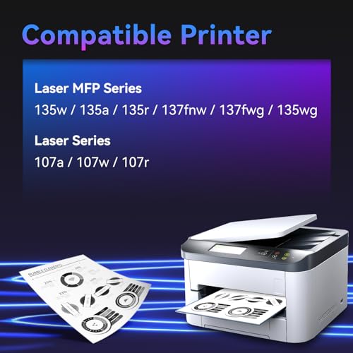 ZIPRINT 106A Toner Compatible for HP 106A W1106A for Toner HP Laser MFP 137fnw 137fwg MFP 135w 135wg 135a 135r 107w 107a 107r (1 Black)