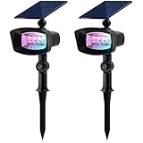 InnoGear Upgraded 8 LED Solar Lights with White and Rotating Through Color Outdoor Landscape Spotlight Security Lighting Dark Sensing Auto On/Off for Patio Deck Yard Garden Driveway Pool Wall