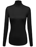 FPT Womens Basic Long Sleeve Rayon Turtleneck Top