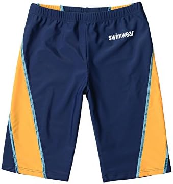 Kids Boys Quick Dry Sun Protection Compression Jammer Colorblock Swim Trunks