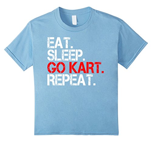 Kids Eat Sleep Go Kart Cart Repeat Racing T-Shirt 10 Baby Blue