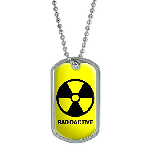 Radioactive Symbol - Nuclear Military Dog Tag Keychain