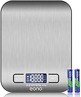 Eono by Amazon - Digitale Küchenwaage, Premium Edelstahl-Lebensmittelwaage, wiegt Gramm und Unzen zum Backen und Kochen...