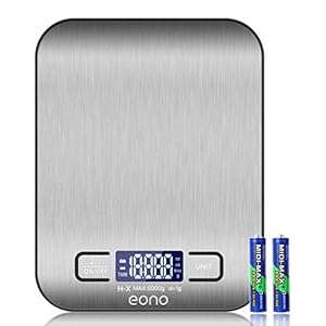 Amazon-Brand-Eono-Digital-Kitchen-Scale-Premium-Stainless-Steel-Food-Scales-Weight-Grams-and-Oz-for-Baking-and-Cooking-5KG1g Amazon Brand - Eono Digital Kitchen Scale, Premium Stainless Steel Food Scales Weight Grams and Oz for Baking and…