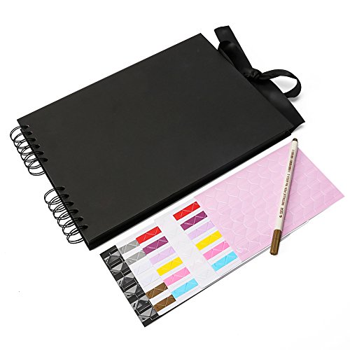 image for Scrapbook Photo Album, ZOTO Self Adhesive DIY Scrapbooking Kit with 80