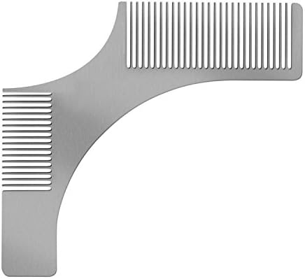 Beard Shaping Tool for Men, Stainless Steel Beard Styling Tool with Comb for Jaw Line, Cheek, Neck &amp; Goatee