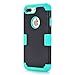 iPhone 7 Plus Case, AOKER Hybrid Heavy Duty Shockproof Full-Body Protective Case with Dual Layer [Hard PC+ Soft Silicone] Impact Protection for Apple iPhone 7 Plus 5.5 Inch (Black Aqua)