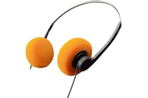 JUNFAMILEE Retro Over-Ear Headphone,Vintage Feelings Underwire Headphones,Retro Lightweight Earphones,Hi-Fi Stereo Earphone Headset,Headphone,for Most Mobile Phones Playback Pevices Headphones (Orange)