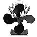 Heat Powered Fan for Wood Burning Stove - Eco Friendly Thermal Activated Convection Blower for Stove Top Fireplace Fire Log Burner - Ultra Quiet 2018 Model - 4 Blades