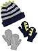 Simple Joys by Carter's Boys' Hat and Mitten Set, Stripe, 12-24 Months