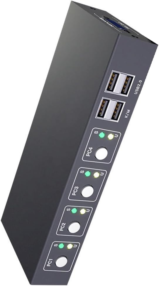Voragrl VGA KVM Switch HD 1080P PC Monitor Projector Splitter Adapter 1920x1200