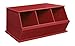 Badger Basket Three Bin Stackable Toy Storage Cubby Organizer - Red