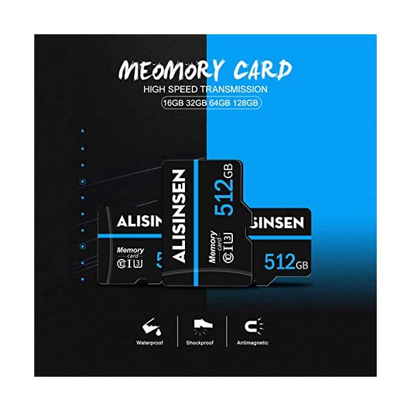 Micro-SD-Karte, 512 GB, TF-Karte, Klasse 10, High Speed, mit SD-Kartenadapter für Nintendo Switch – Bild 3