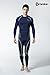 TSLA Men's UPF 50+ Compression Shirts, Cool Dry Long Sleeve Athletic Tops, Sports Baselayer Workout Shirt, Zero Navy & Yellow, Large