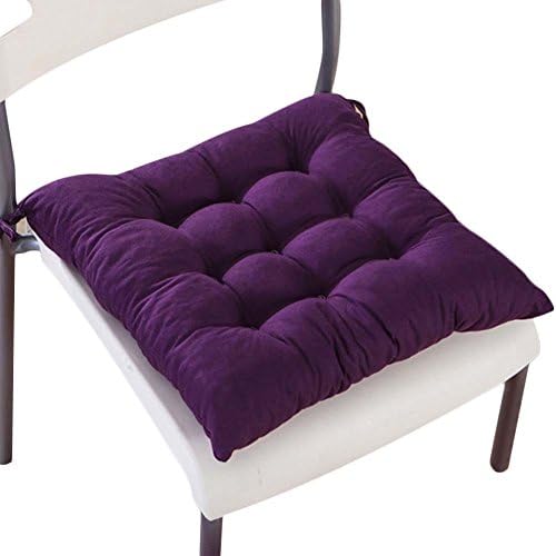 Auphi Square Cotton Chair Seat Cushion Buttocks Cushion Cover Pads For Home Office Kitchen Decor(purple)