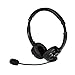 Bluetooth Headset with Microphone, Over-The-Head Wireless Stereo Headphones (Music Streaming, Hands-Free In Car, Up To 12 Hours, Noise Cancelling) for Truck Drivers and Telephone Operator (Black)