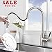 Comllen Commercial High Arc Single Handle Brushed Nickel Pull Down Kitchen Faucet,Stainless Steel Kitchen Faucets with Pull Down Sprayer Kitchen Sink Faucet New Italian Design