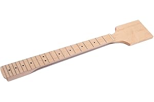 Ogdni Unfinished Electric Guitar Neck, 22 Fret 25.5 inch Maple Rosewood Fretboard Half Paddle Headstock