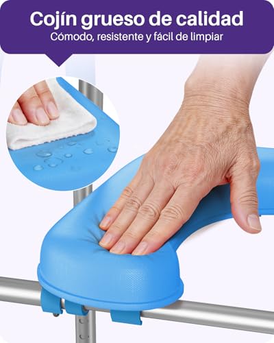 KEKOY Elevador WC adulto con 7 ajustes de altura y 3 de ancho y reposabrazos. Montaje sin herramientas, el alzador WC adulto es compatible con la mayoría de inodoros, ideal para mayores, Azul