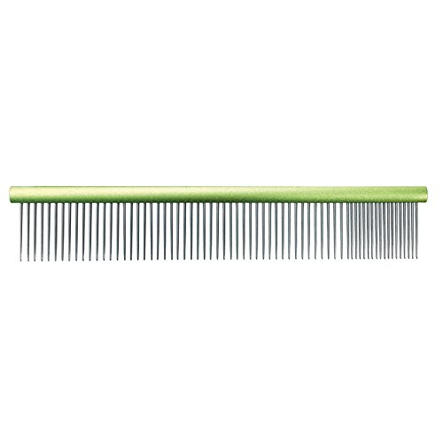 GROOM PROFESSIONAL Spectrum Aluminium Dog Comb 80/20 - Dog Grooming Comb - Long 36mm Teeth - Perfect for Long & Thick Coated Breeds - Designed to Flow Through the Coat - Lime Green, 20cm