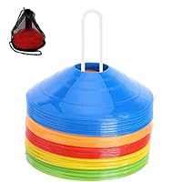 YYINGG Disc Cone Set with Holder Field Marker 50 Pcs Soccer Cones for Training, Soccer, Football, Basketball,Kids