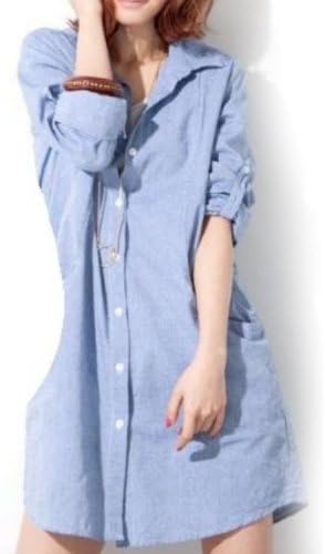 Amazon ヴェロニカ Veronica ロールアップダンガリーシャツワンピース ワンピース チュニック 通販