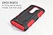 LG Escape 2 Case, LG Spirit LTE Case, Starshop Full Protection Dual Layers Hybird Case with Kickstand and Locking Belt Swivel Clip with Premium Screen Protector Red