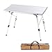 CampLand Aluminum Height Adjustable Folding Table Camping Outdoor Lightweight for Camping, Beach, Backyards, BBQ, Party and Picnic