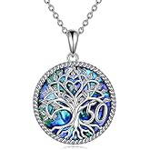 CRMAD 16th 18th 30th 40th 50th 60th 70th 80th 90th 100th Birthday Gifts Necklace for Women Sterling Silver Tree of Life Necklace Mothers Day Christmas Jewelry Gifts for Mother Women Wife
