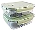 EcoNaturell Glass Meal Prep Containers (2-Pcs Set) with 2 Dividers Portion Control | BPA-FREE, Leakproof Food Storage Organization | Air Vent Lids Preservation System | Freezer, Oven, Microwave Safe