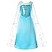 Snow Queen Ice Princess Elsa Costume Generic Dresses Dress Up with Long Braid and Tiara Accessories for Girls Birthday Party Size 5t 6t 6(L) (5~6 Years)
