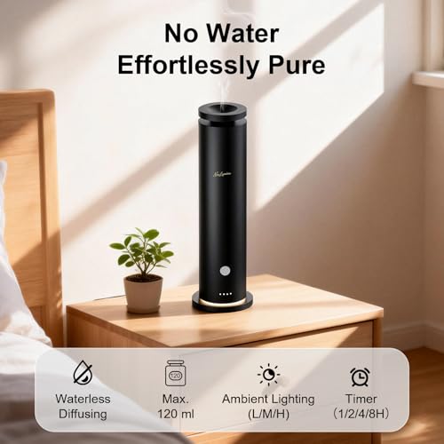 NoxLumina Waterless Scent Diffuser Starter Kit with 5 Essential Oils, Luxury Hotel-Class 1500 Sq Ft Cover Aromatherapy Diffuser Oil Machine, 6 Mist 4.06Oz Air Diffusers for Home Large Room Hotel SPA
